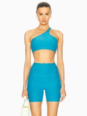 Beyond Yoga set spacedye one up gym tank & high rise biker shorts in Cali Blue M